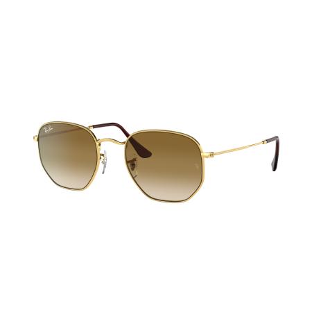 Ray-Ban Unisex Sunglass RB3548 Hexagonal - Framekleur: Arista goud, Lenskleur: Lichtbruin gradiënt