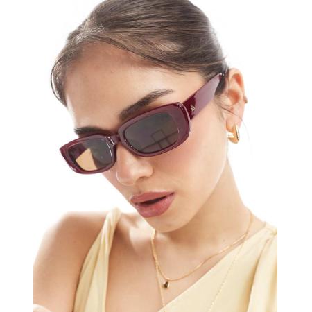 AIRE Ceres Rechthoekige zonnebril in bordeauxrood
