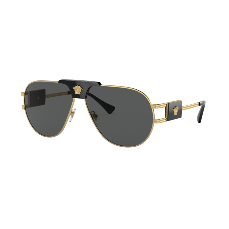 Versace Mannelijk Sunglass VE2252 - Framekleur: Goud, Lenskleur: Donkergrijs Grijs