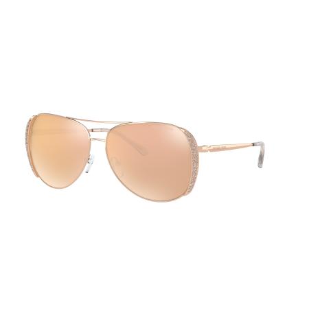 Michael Kors Vrouwelijk Sunglass MK1082 Chelsea Glam - Framekleur: Roségoud, Lenskleur: Roségoud flash