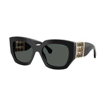 Chanel Vrouwelijk Sunglass CH5545H - Framekleur: Zwart, Lenskleur: Donkergrijs