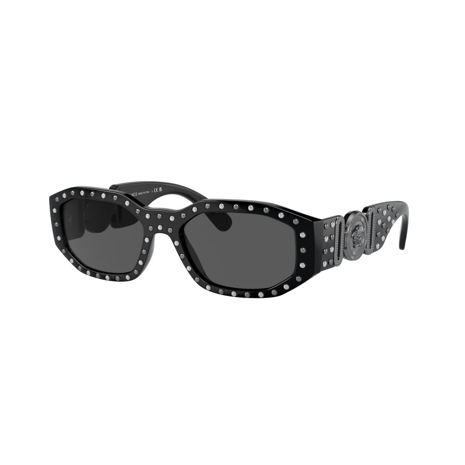 Versace Unisex Sunglass VE4361 Biggie - Framekleur: Zwart, Lenskleur: Donkergrijs Grijs