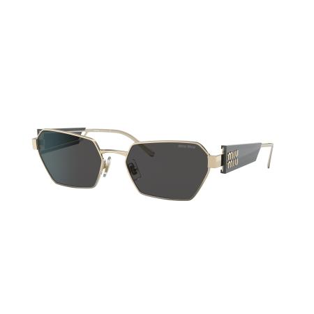 Miu Miu Vrouwelijk Sunglass MU 53WS - Framekleur: Lichtgoud, Lenskleur: Donkergrijs