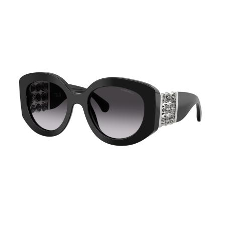 Chanel Vrouwelijk Sunglass CH5543H - Framekleur: Zwart, Lenskleur: Lichtgrijs gradiënt donkerblauw