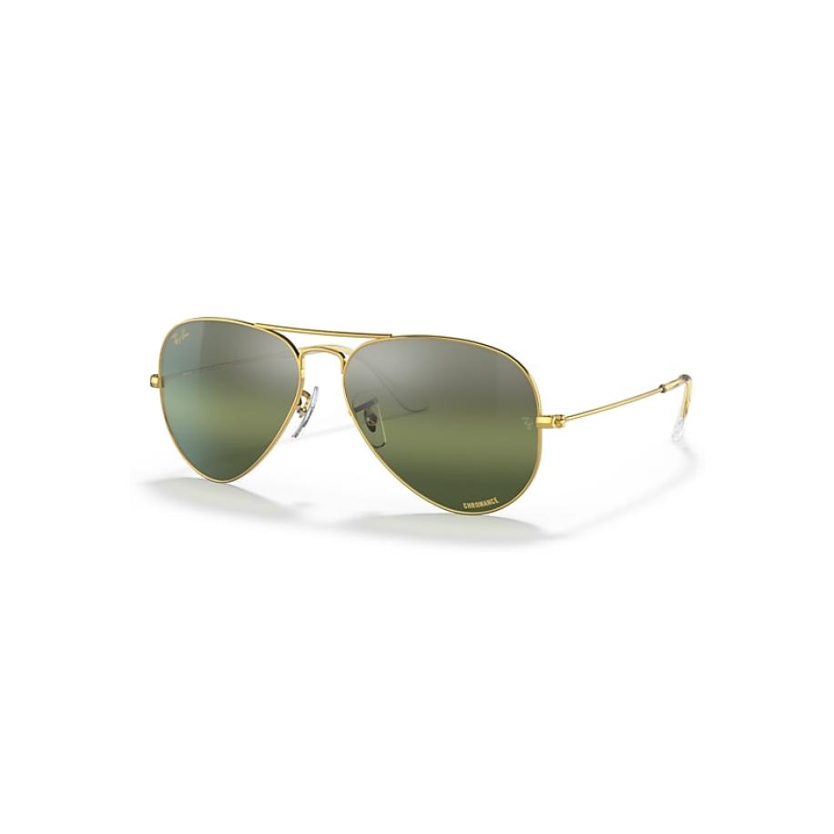 Ray-Ban Aviator Chromance zonnebril Goud montuur Zilver glazen Gepolariseerd 55-14 Goud