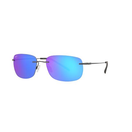 Maui Jim Unisex Sunglass Ohai - Framekleur: Staalgrijs, Lenskleur: Blue Hawaii Mirror Polarized