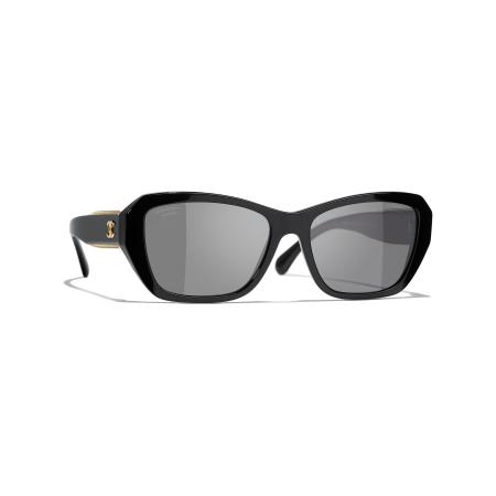 Chanel Vrouwelijk Sunglass Butterfly Sunglasses CH5516 - Framekleur: Zwart, Lenskleur: Zwart