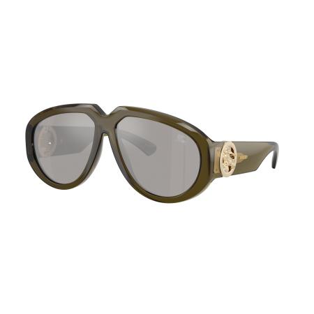 Burberry Vrouwelijk Sunglass BE4479U - Framekleur: Groen, Lenskleur: Lichtgrijs gespiegeld zilver