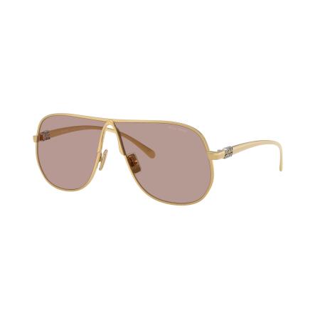 Miu Miu Vrouwelijk Sunglass MU A56S - Framekleur: Goud, Lenskleur: Lichtpaars bruin