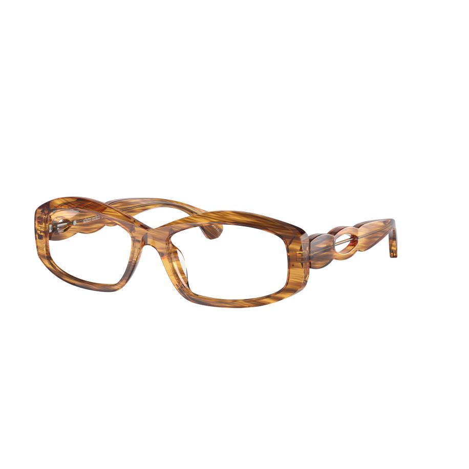 Alain Mikli Vrouwelijk Sunglass A05502 - Framekleur: Havana gestreept, Lenskleur: Meekleurend helder naar amber kwarts Multicolor
