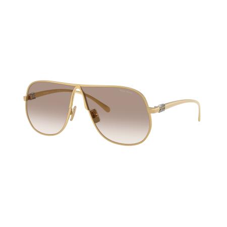 Miu Miu Vrouwelijk Sunglass MU A56S - Framekleur: Goud, Lenskleur: Helder gradiënt bruin