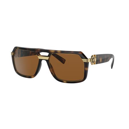 Versace Mannelijk Sunglass VE4399 - Framekleur: Havana, Lenskleur: Donkerbruin