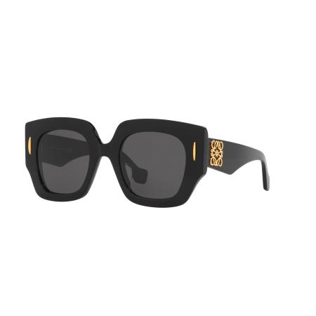 Loewe Vrouwelijk Sunglass Anagram Lw40129U - Framekleur: Zwart glanzend, Lenskleur: Grijs