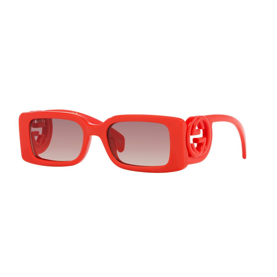 Gucci Vrouwelijk Sunglass GG1325S - Framekleur: Rood, Lenskleur: Bruin Bruin