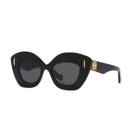 Loewe Vrouwelijk Sunglass Anagram Lw40127I - Framekleur: Zwart glanzend, Lenskleur: Grijs