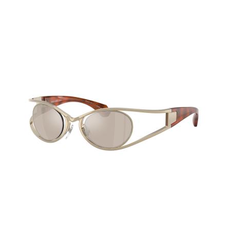 Alain Mikli Unisex Sunglass A04501T - Framekleur: Goud/Havana, Lenskleur: Real White Gold Mirror