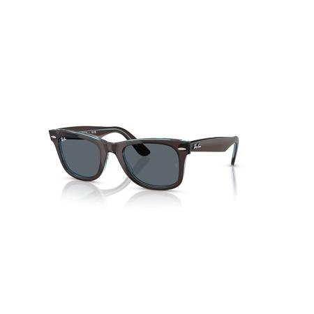 Ray-Ban Original Wayfarer Classic zonnebril Bruin Op Transparant Blauw montuur Blauw glazen 50-22