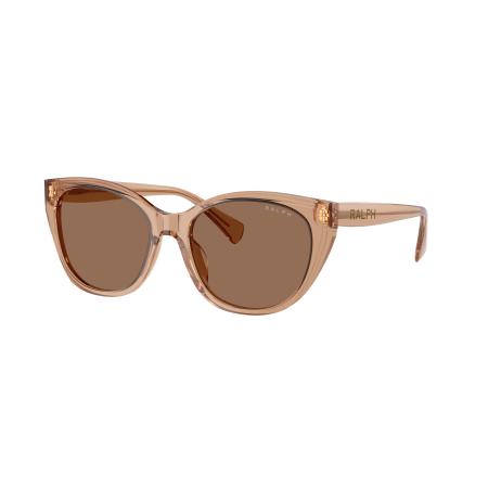 Ralph Vrouwelijk Sunglass RA5324U - Framekleur: Glanzend Transparant Bruin, Lenskleur: Bruin