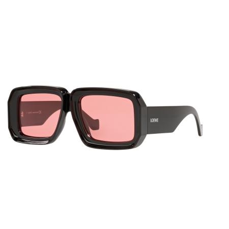 Loewe Unisex Sunglass LW40064U - Framekleur: Zwart glanzend, Lenskleur: Paars