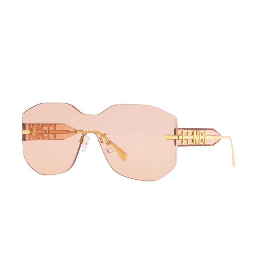 Fendi Vrouwelijk Sunglass FE40067U - Framekleur: Goud glanzend, Lenskleur: Roze Roze