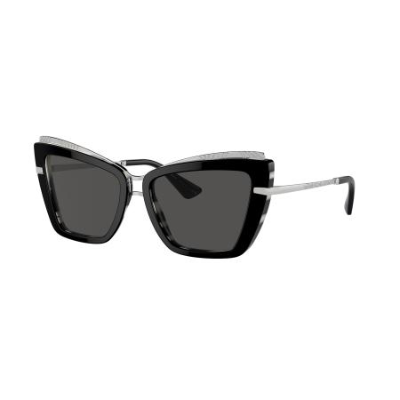 Dolce&Gabbana Vrouwelijk Sunglass DG4472 - Framekleur: Zwart op zebra, Lenskleur: Donkergrijs