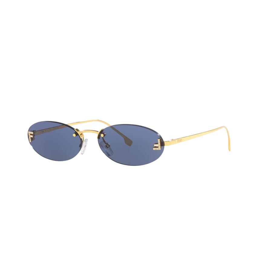 Fendi Vrouwelijk Sunglass FE4075US - Framekleur: Goud glanzend, Lenskleur: Blauw Blauw