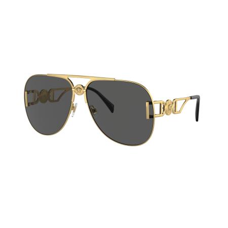 Versace Unisex Sunglass VE2255 - Framekleur: Goud, Lenskleur: Donkergrijs