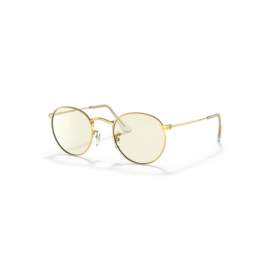 Ray-Ban Round Blue-violet Light Clear Evolve zonnebril Goud montuur Helder glazen 47-21 Goud