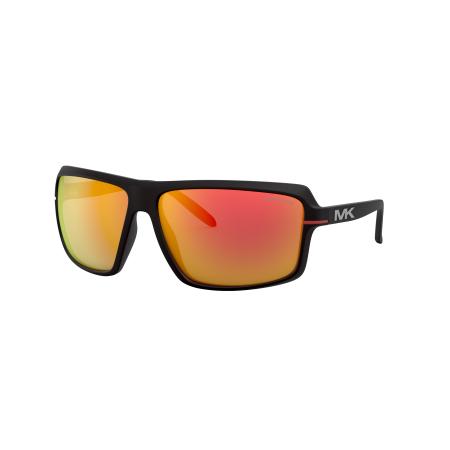 Michael Kors Mannelijk Sunglass MK2114 Carson - Framekleur: Matzwart, Lenskleur: Rood gespiegeld