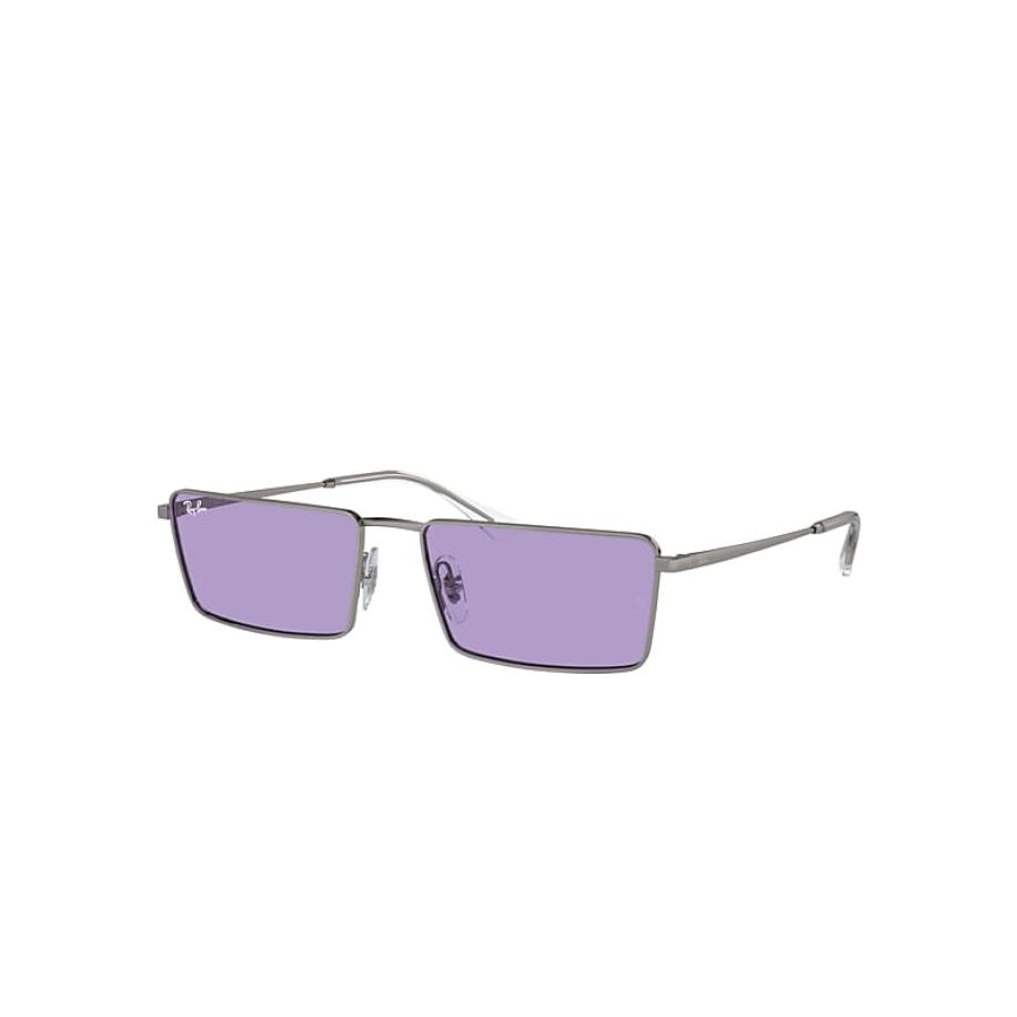 Ray-Ban EMY BIO-BASED zonnebril Staalgrijs montuur Violet glazen 59-17 Grijs