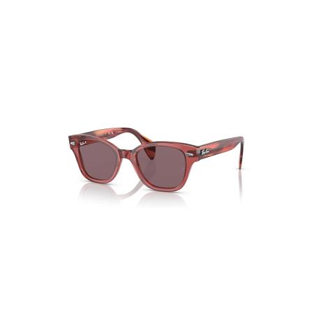 Ray-Ban Rb0880s zonnebril Gestreept Roze Havana montuur Violet glazen Gepolariseerd 49-19