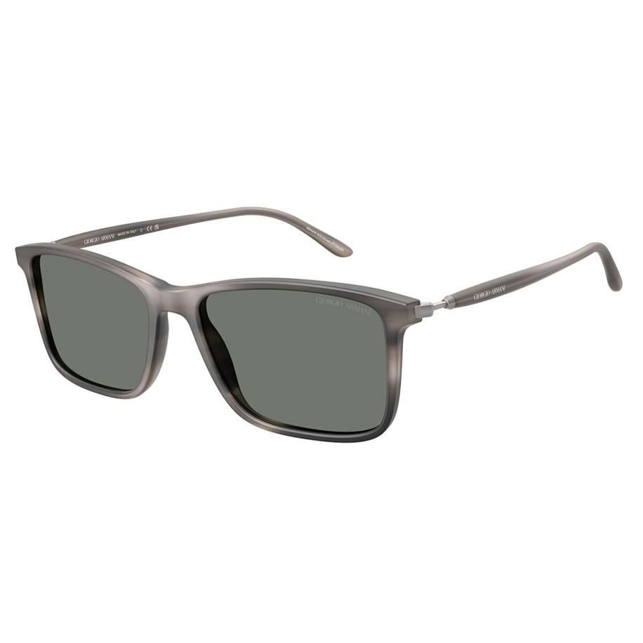 Giorgio Armani AR8218F Aziatische pasvorm 616611 Grijs Heren Zonnebril