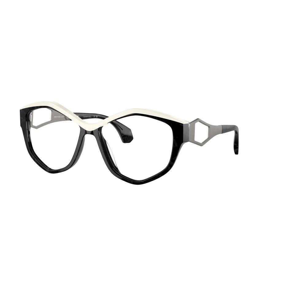 Alain Mikli Vrouwelijk Sunglass A05501 - Framekleur: Noir Nacree/wit, Lenskleur: Meekleurend helder naar amber kwarts Multicolor