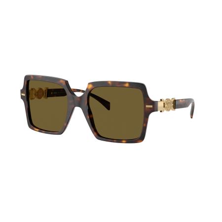 Versace Vrouwelijk Sunglass VE4441 - Framekleur: Havana, Lenskleur: Donkerbruin