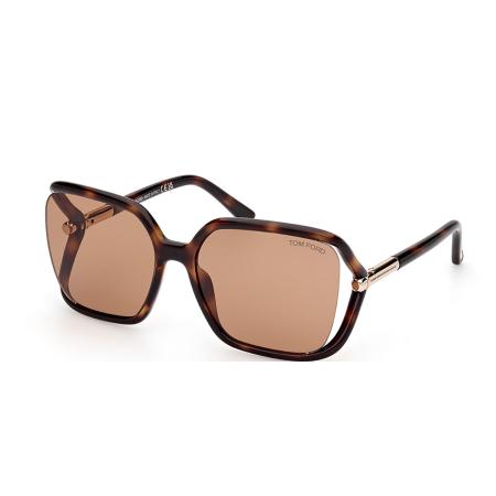 Tom Ford FT1089 SOLANGE-02 52E Tortoiseshell Dames Zonnebril
