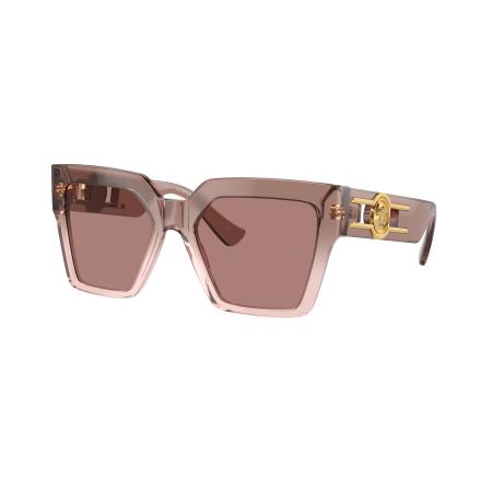 Versace Vrouwelijk Sunglass VE4458 - Framekleur: Bruin transparant, Lenskleur: Lichtbruin