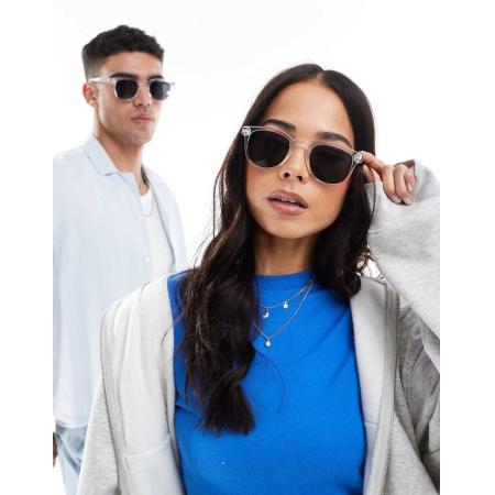 A.Kjaerbede Bate Klassieke ronde zonnebril in kristal-Doorzichtig