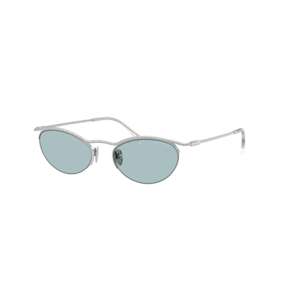 Giorgio Armani Vrouwelijk Sunglass AR6175 - Framekleur: Zilver, Lenskleur: Blauw Blauw