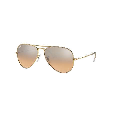 Ray-Ban Unisex Sunglass RB3025 Aviator Gradient - Framekleur: Arista goud, Lenskleur: Zilver/Roze