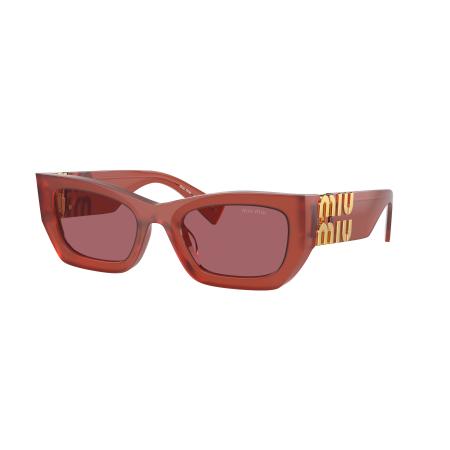 Miu Miu Vrouwelijk Sunglass MU 09WS - Framekleur: Cognac Opal, Lenskleur: Donkerpaars