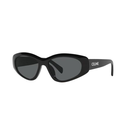 Celine Mannelijk Sunglass Monochroms Cl40279U - Framekleur: Zwart glanzend, Lenskleur: Grijs