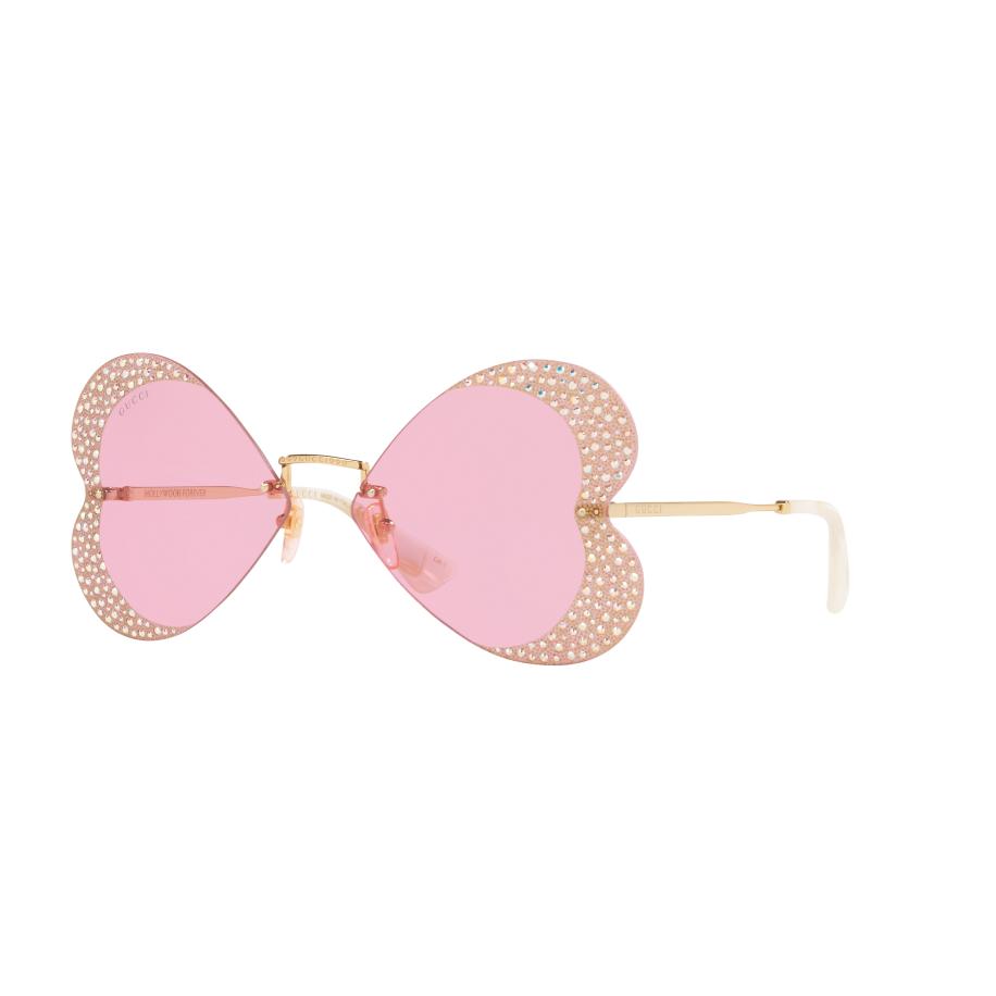 Gucci Vrouwelijk Sunglass GG0897S-001 - Framekleur: Goud, Lenskleur: Roze Roze