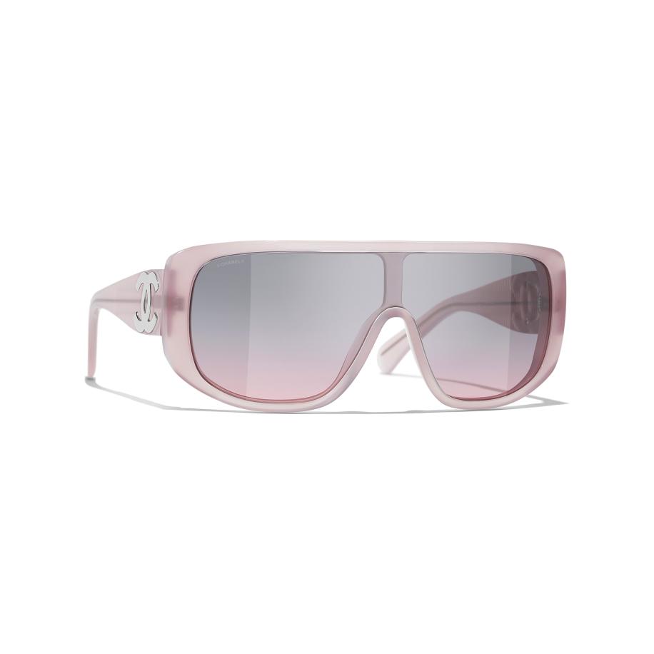 Chanel Vrouwelijk Sunglass Shield Sunglasses CH5495 - Framekleur: Lichtroze, Lenskleur: Roze Roze