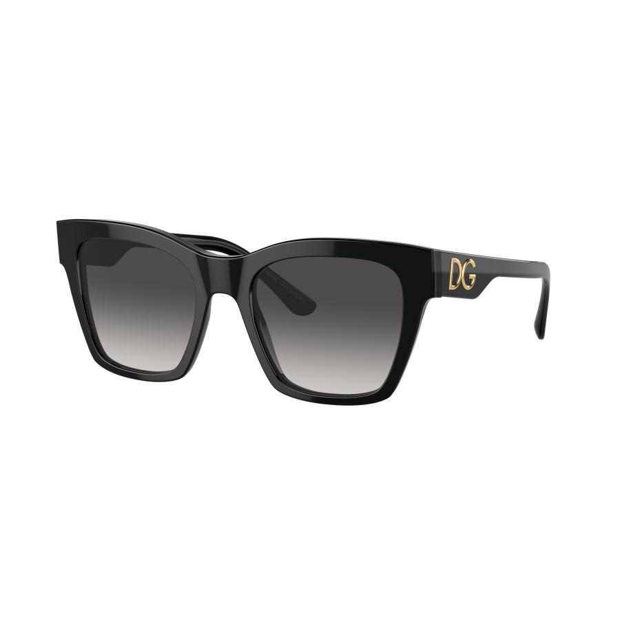 Dolce&Gabbana Vrouwelijk Sunglass DG4384 - Framekleur: Zwart, Lenskleur: Grijs Gradiënt Grijs