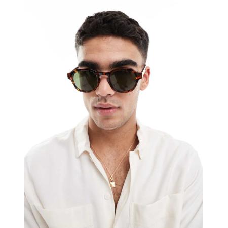 A.Kjaerbede Zan Vierkante zonnebril in havana-Bruin