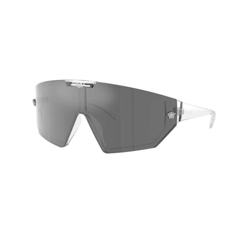 Versace Unisex Sunglass VE4461 - Framekleur: Kristal, Lenskleur: Grijs spiegelend zwart/spiegelend blauw violet Multicolor