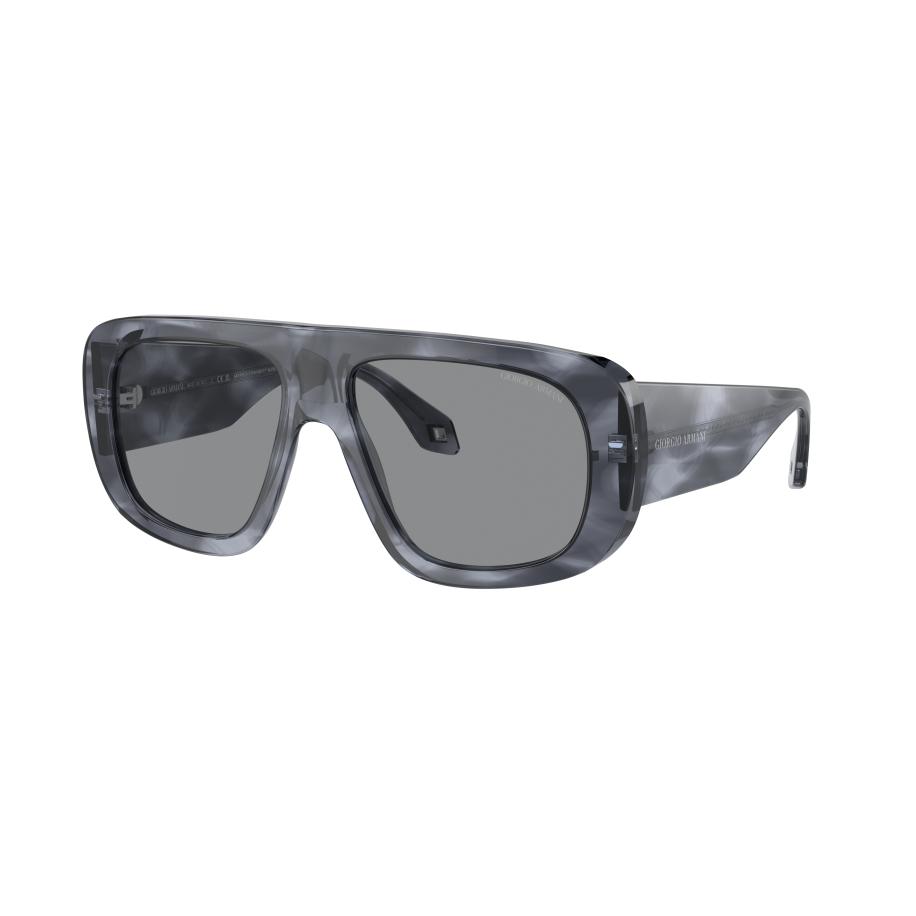Giorgio Armani Mannelijk Sunglass AR8183 - Framekleur: Blauw gestreept, Lenskleur: Wit Wit