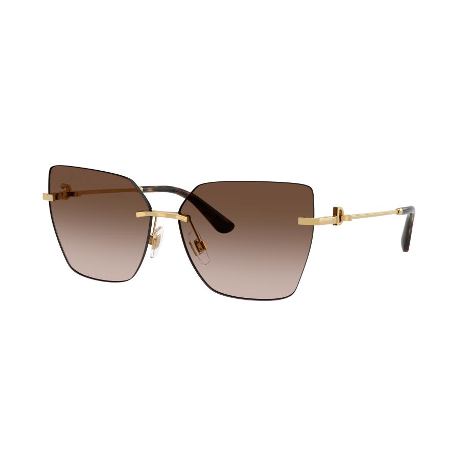 Dolce&Gabbana Vrouwelijk Sunglass DG2321 - Framekleur: Goud, Lenskleur: Bruin Gradiënt Bruin