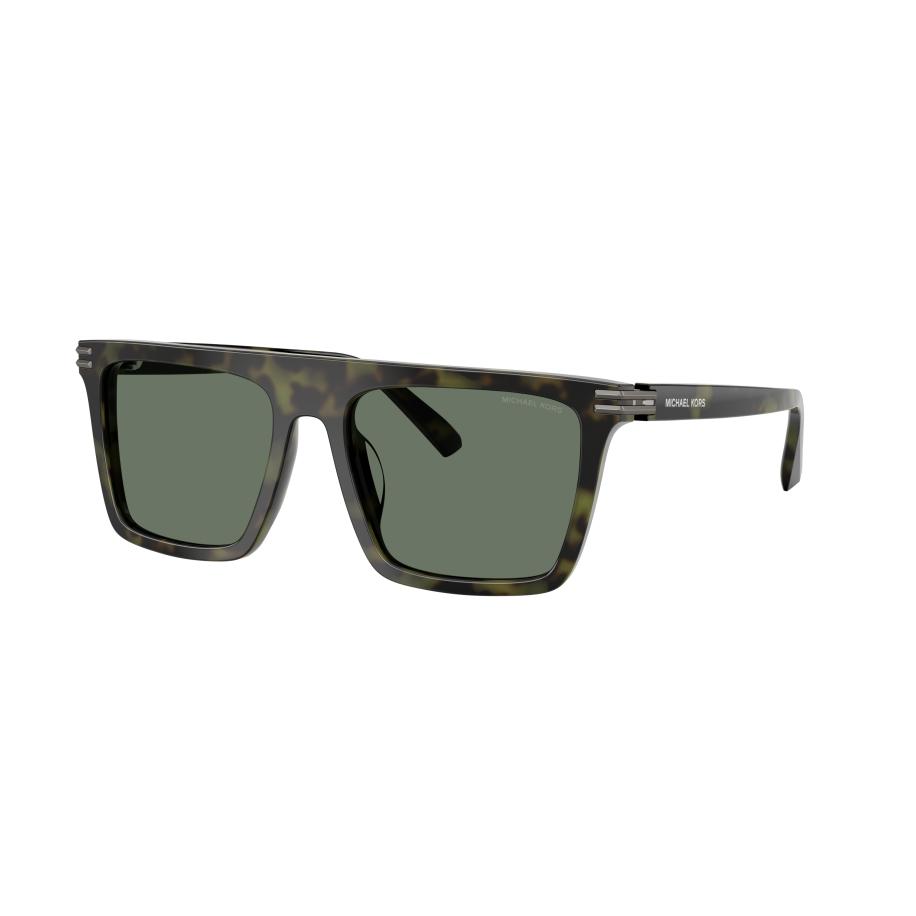 Michael Kors Mannelijk Sunglass MK2249U Edgewater - Framekleur: Olijfgroen tortoise, Lenskleur: Groen effen Groen