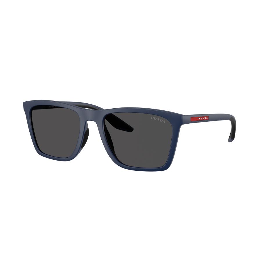 Prada Linea Rossa Mannelijk Sunglass PS B08S - Framekleur: Matblauw, Lenskleur: Donkergrijs Grijs